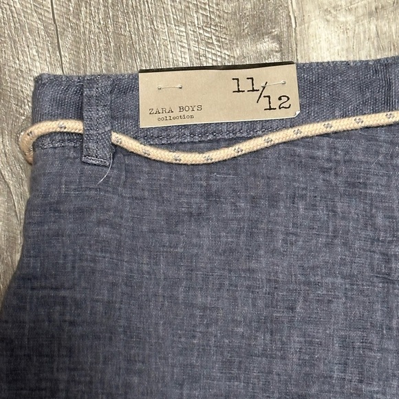Zara Boys Youth 11/12 Large Shorts Chino Khakis Navy Blue Adjustable Stretch NWT - Picture 8 of 12